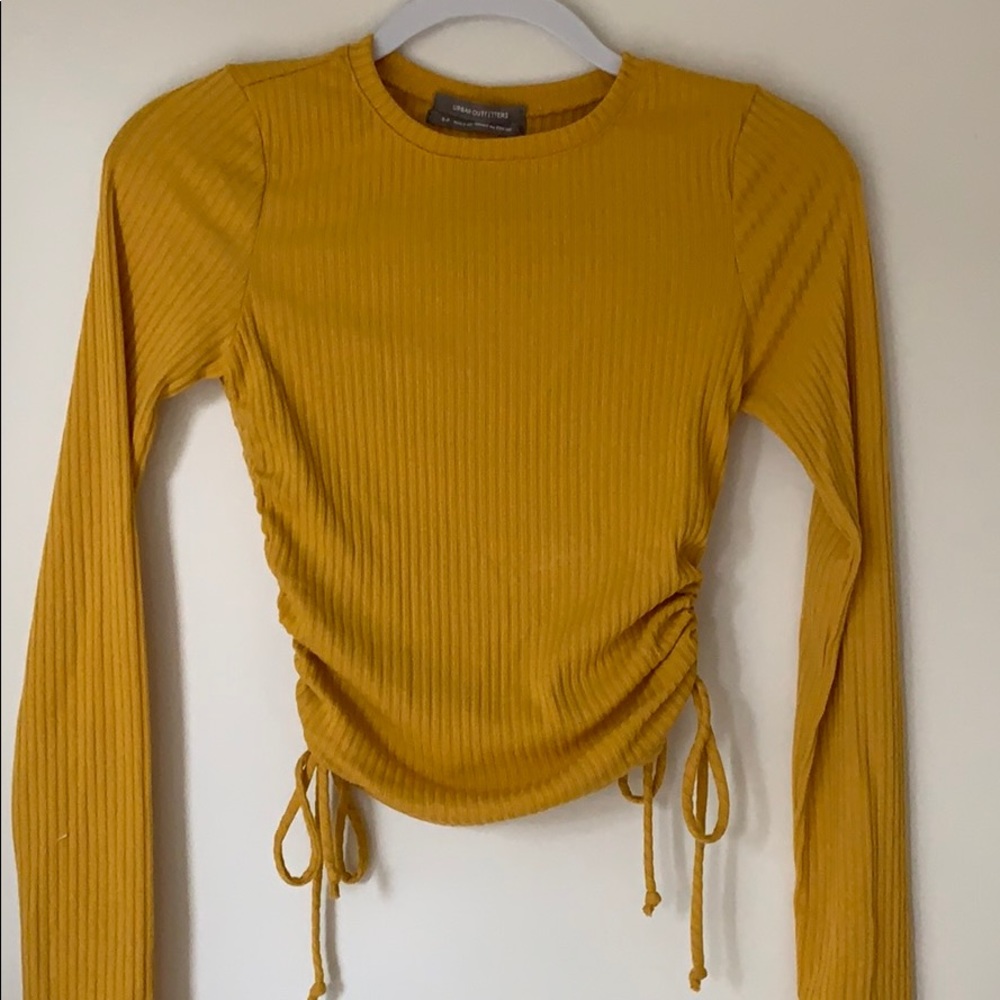 Urban Outfitters Ruched Mustard Top